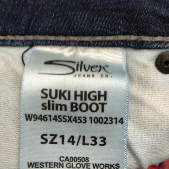 Men’s Silver Jeans. Suki High Slim Boot. Size 14. - Picture 7 of 9